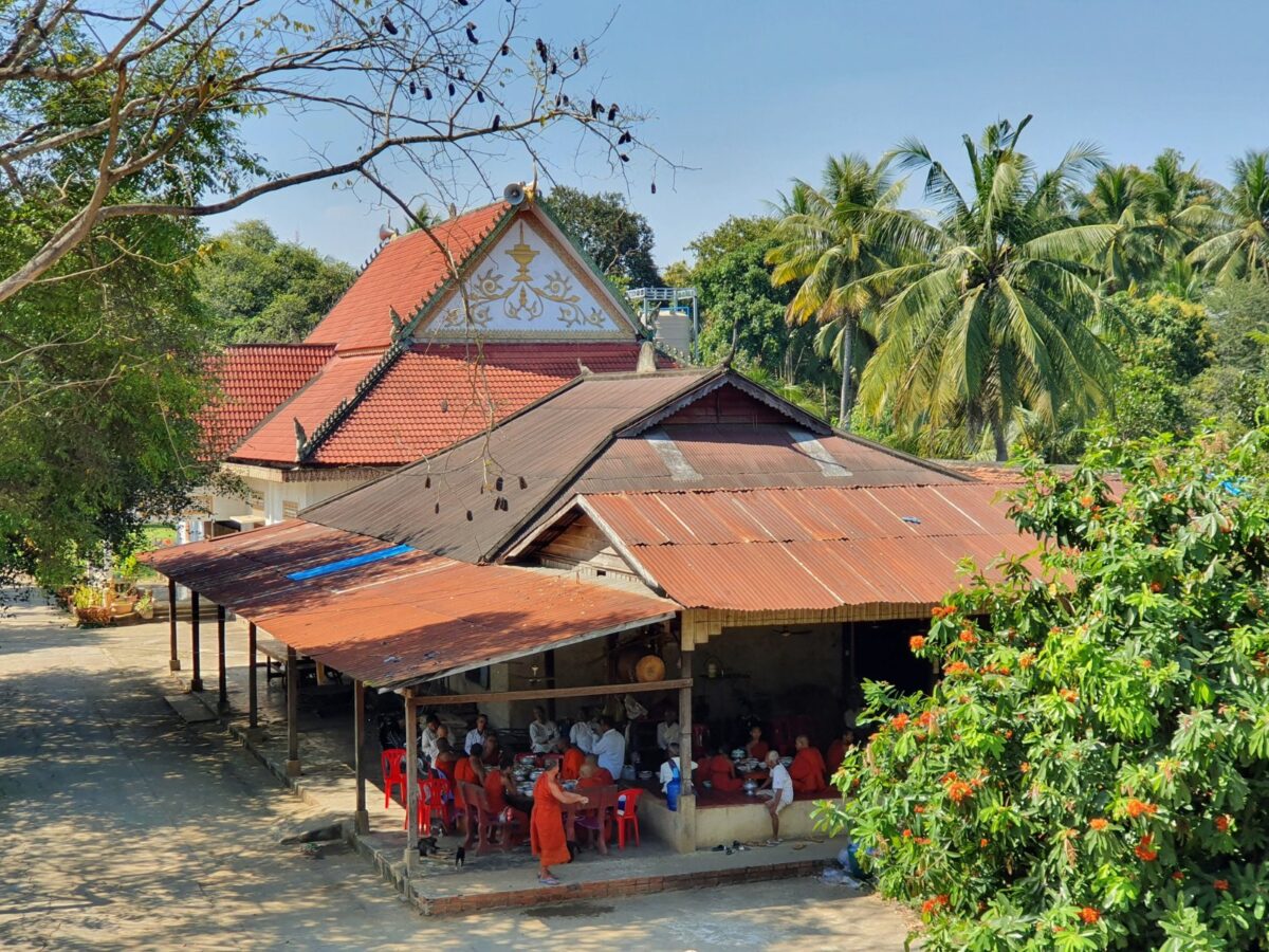 De ''Vredige Pagode' in het dorp Odambang, nabij Battambang, Cambodja